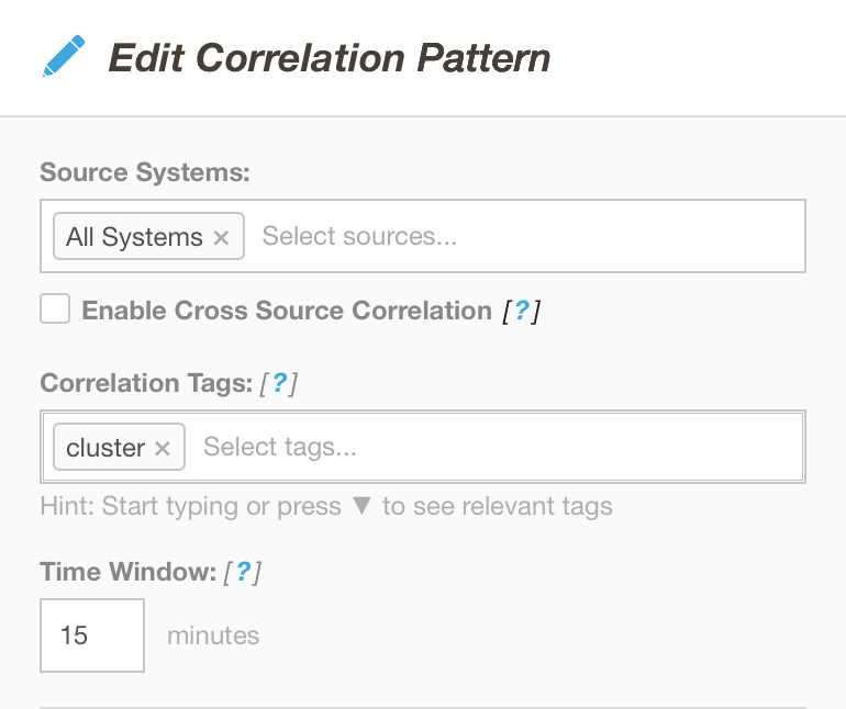 editing alert correlation patterns