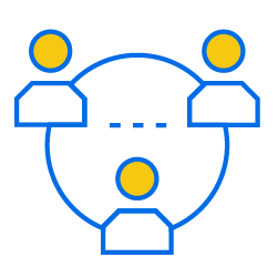 People - 3 connected with circle