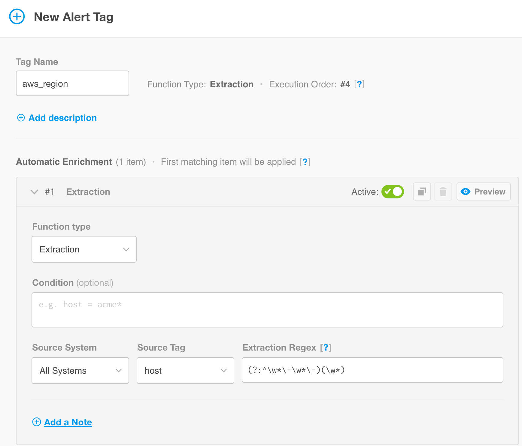 Creating an aws_region tag from the third segment of our host tag