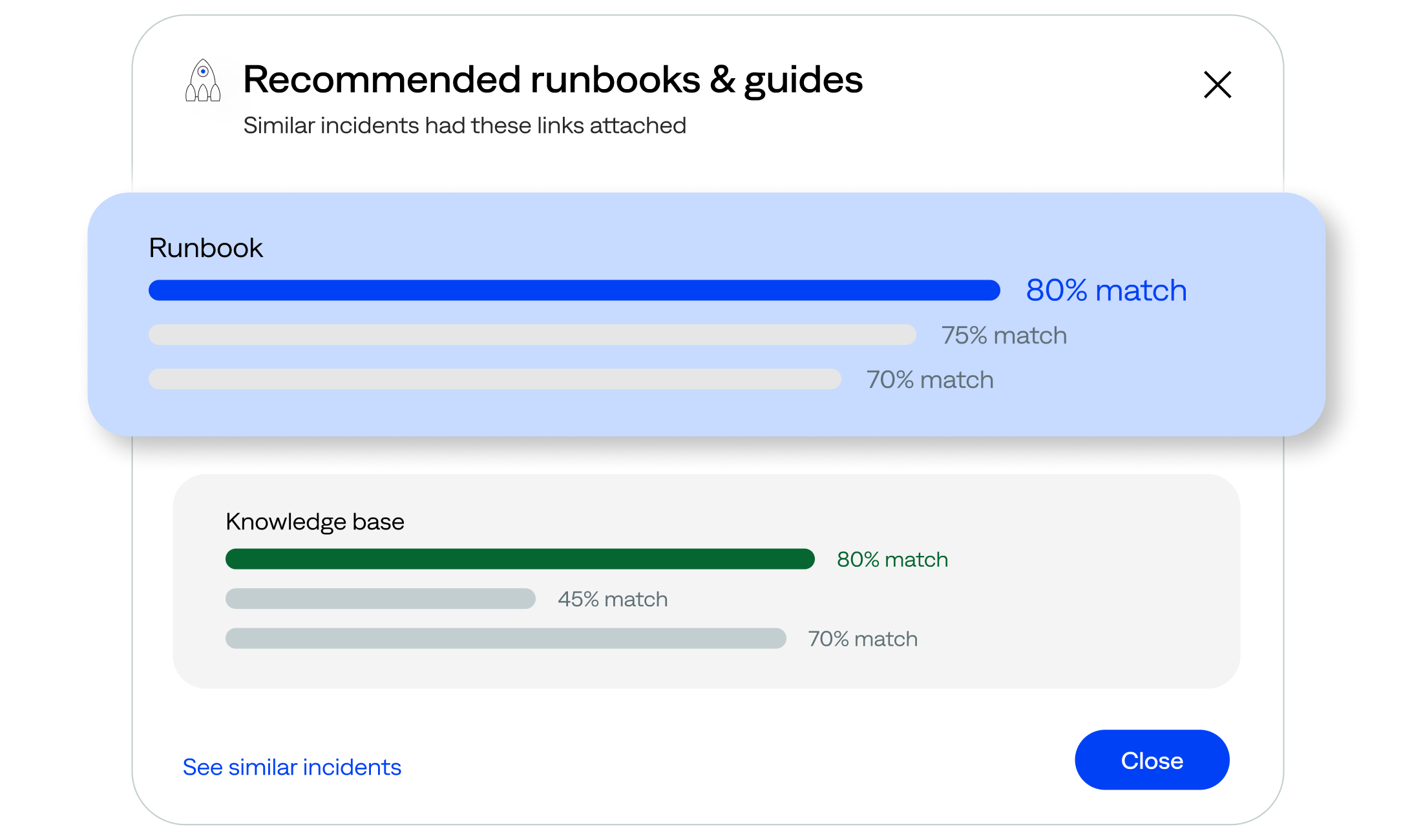 bigpanda-agentic-detection-&-response-faster-and-smarter-triage-image BigPanda AI response links relevant runbooks and knowledge base articles directly within the incident for L1 review and execution.