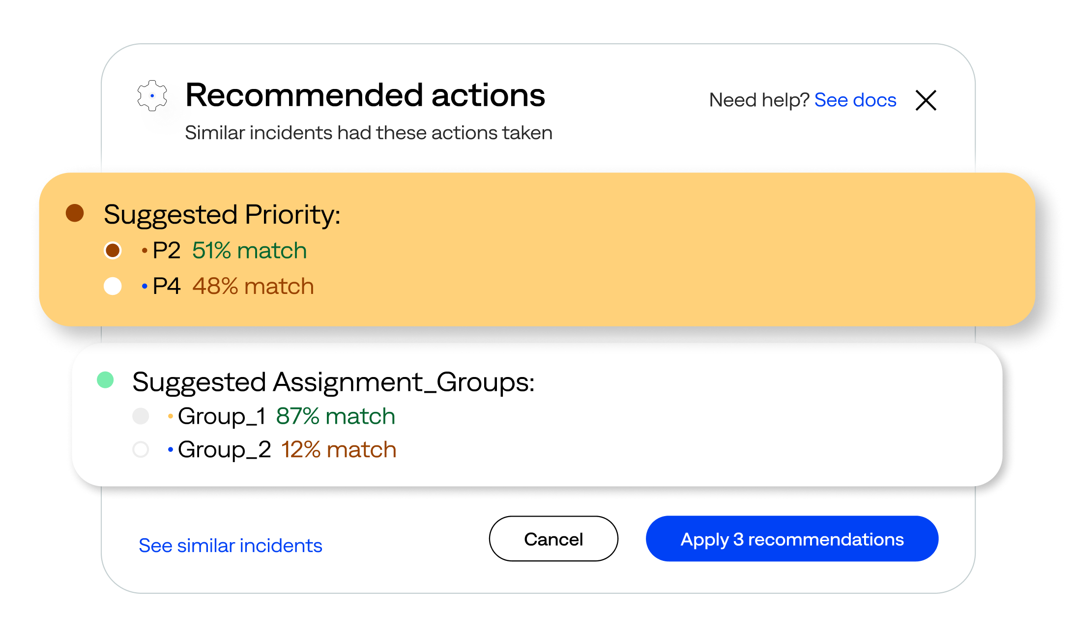 bigpanda-ai-response-automated-l1-response-image Surface actionable insights and recommended actions so L1 teams can understand alerts immediately.