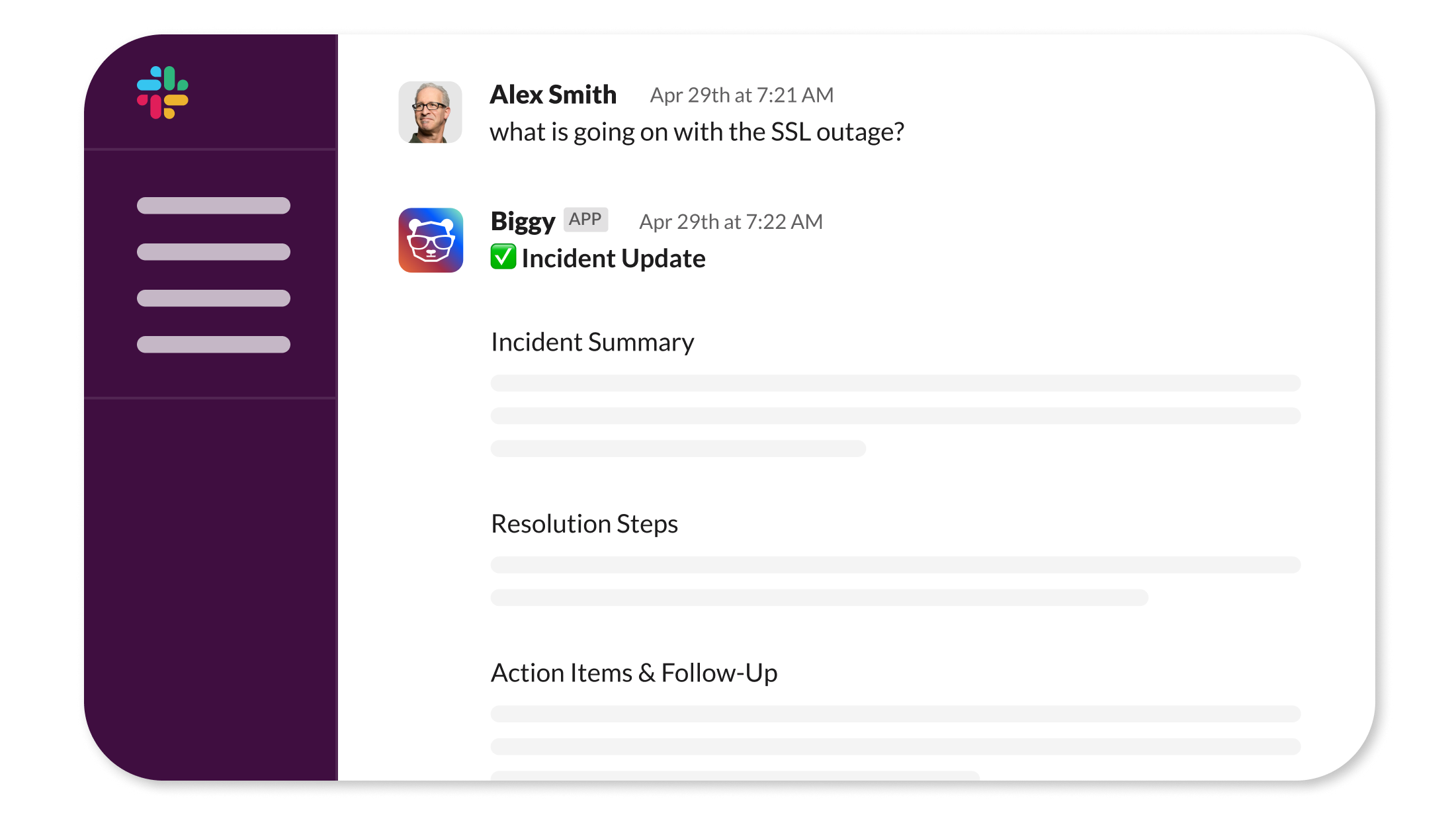 bigpanda-empowering-sme-corss-functional-teams-image AI Incident Assistant summarizes the actions taken around an incident to improve collaboration across stakeholders.