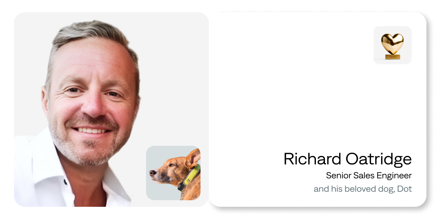 Richard Oatridge, Senior Sales Engineer at BigPanda, and his beloved dog, Dot. 