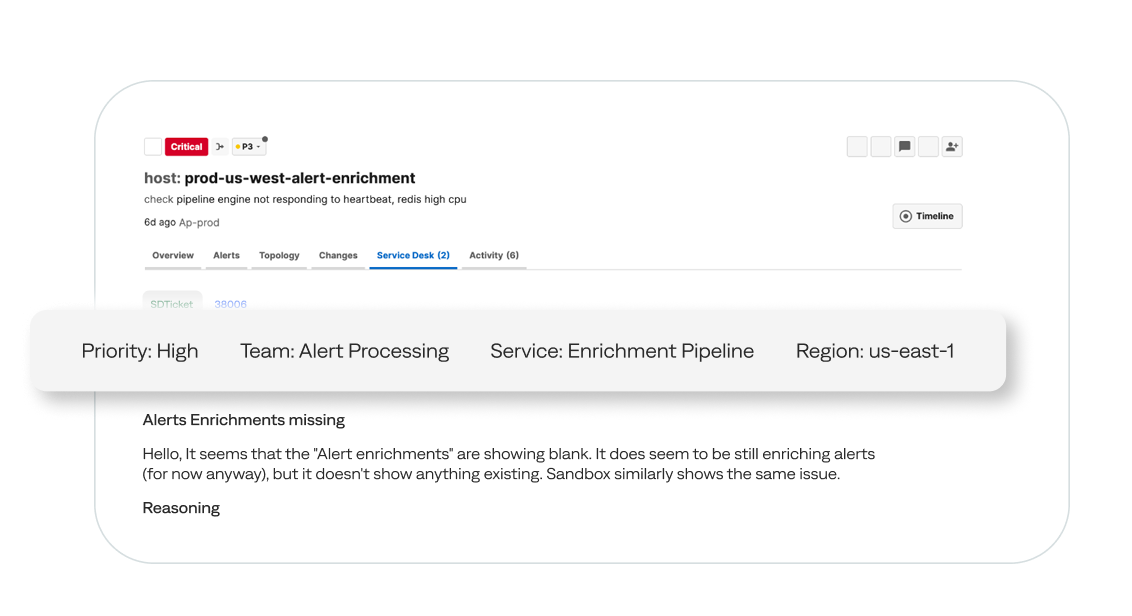 bigpanda-automate-investigation-image <br />
BigPanda Incidents contain critical data such as priority, team, region, and service, to provide L1 teams with greater visibility into incidents. </p>
<p>