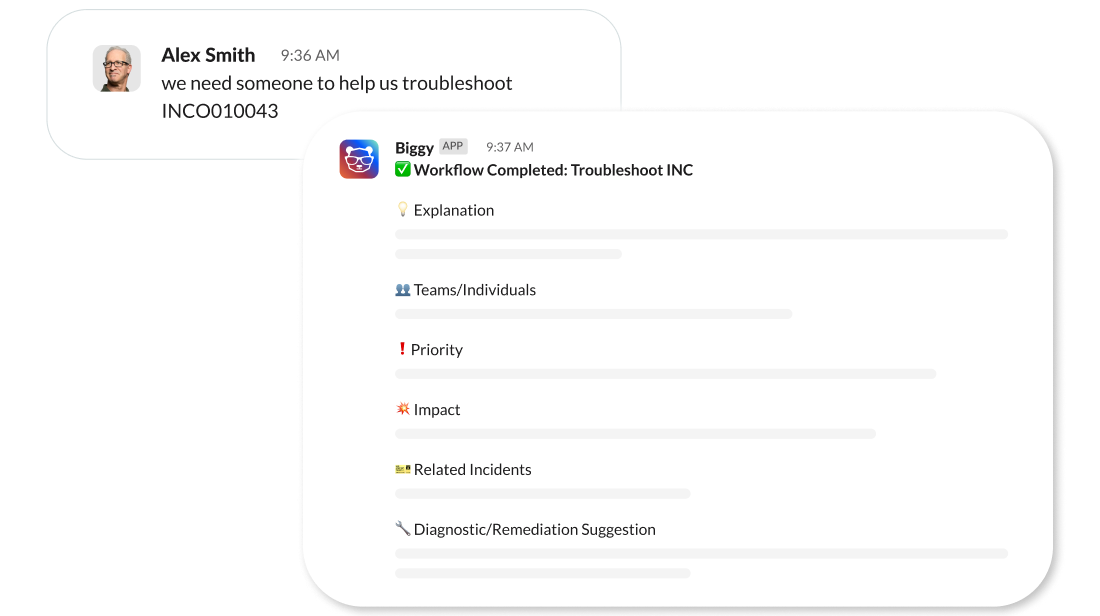 AI Incident Assistant reveals insights that would otherwise remain buried across siloed systems, hidden data, and historical activities.