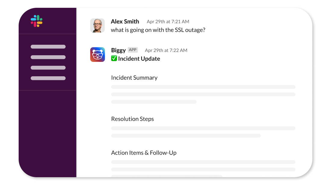 The AI Incident Assistant summarizes the actions taken during an incident to enhance collaboration across stakeholders.